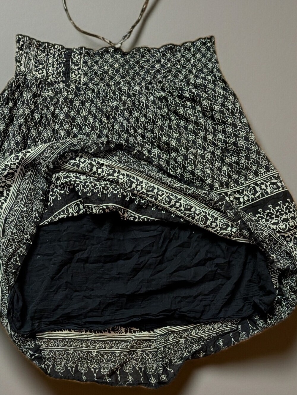 Studio West B/W Patterned Extra Lightweicht Cotton A-Line Boho Skirt Size L/XL - Picture 6 of 9